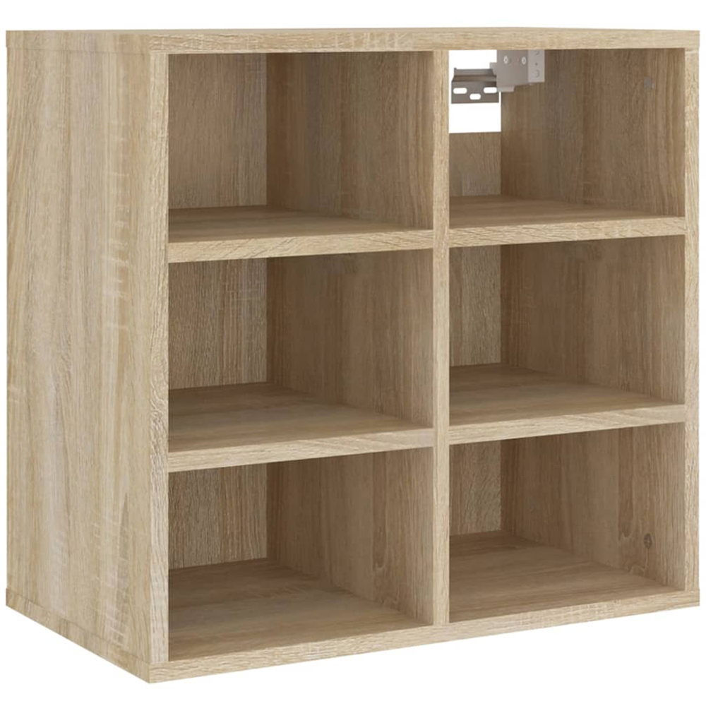 vidaXL 12 Open Shelf Sonoma Oak Shoe Storage Cabinet Set of 2 Image 5