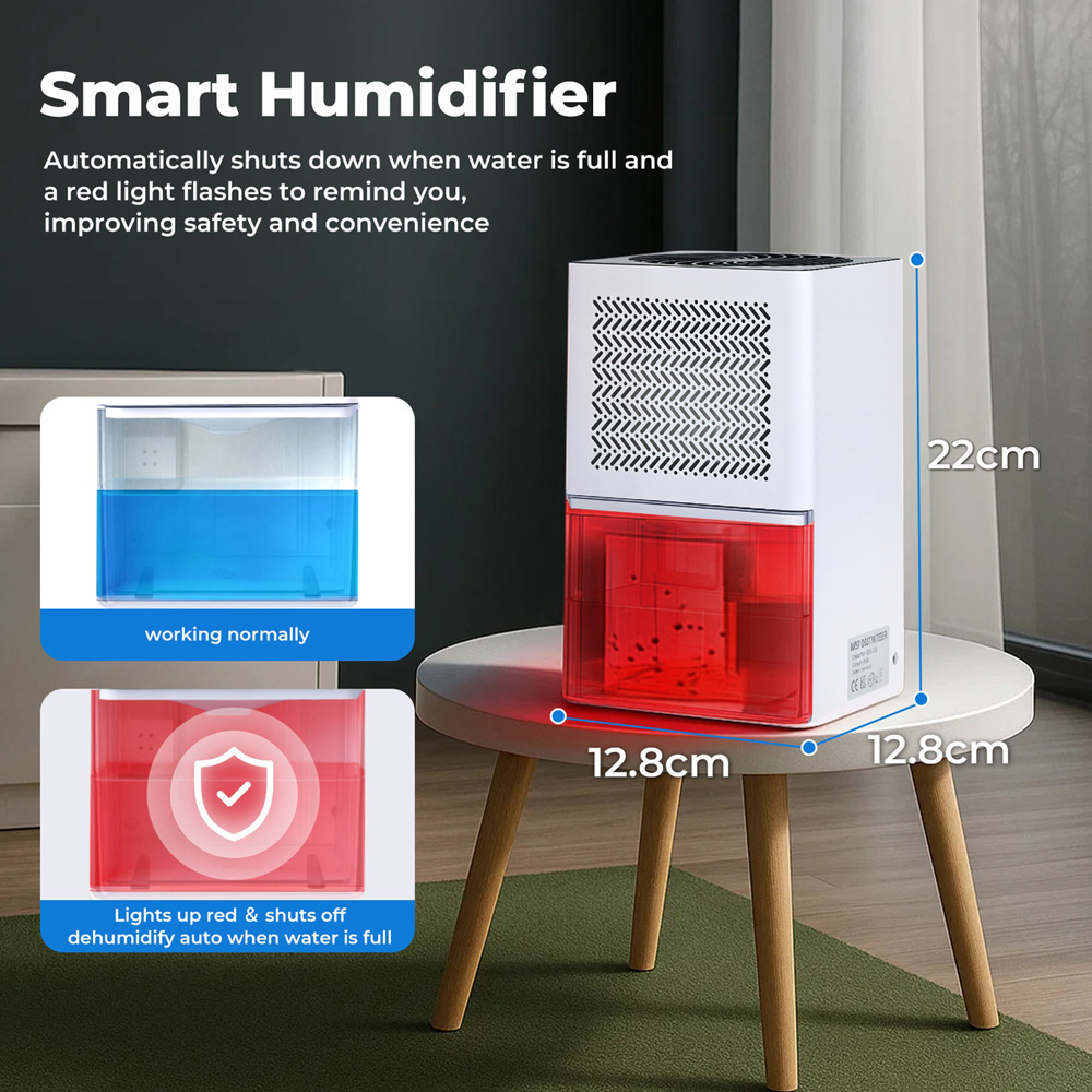 Spector White Portable Quiet Mini Dehumidifier 1L Image 8