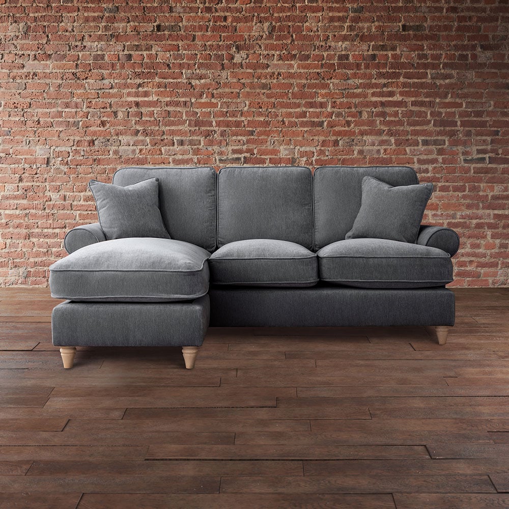 The Victoria 3 Seater Charcoal Left Hand Chaise Sofa Image 3