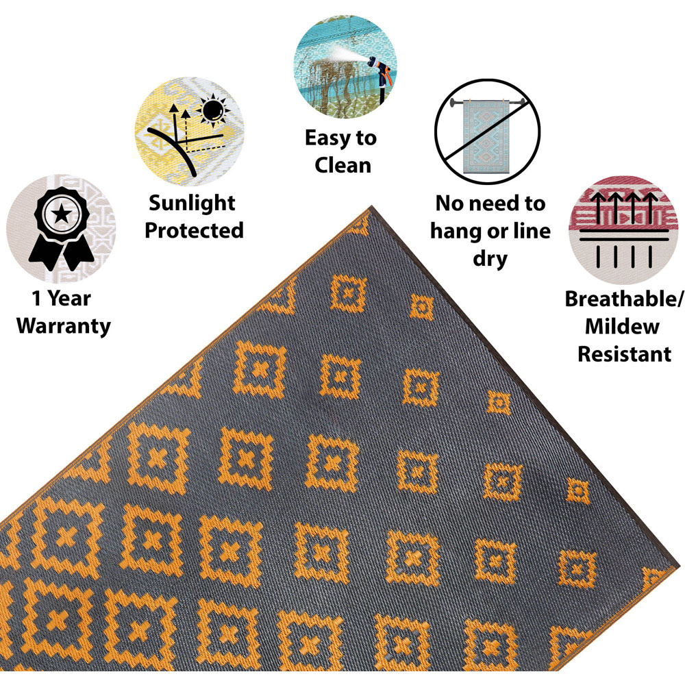 Green Decore Bettina Charcoal Grey and Yellow Ochre Outdoor Rug 240 x 300cm Image 5