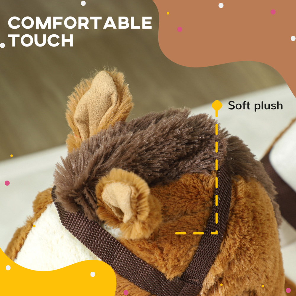 Tommy Toys Brown Kids Rocking Horse with Safety Belt Image 6