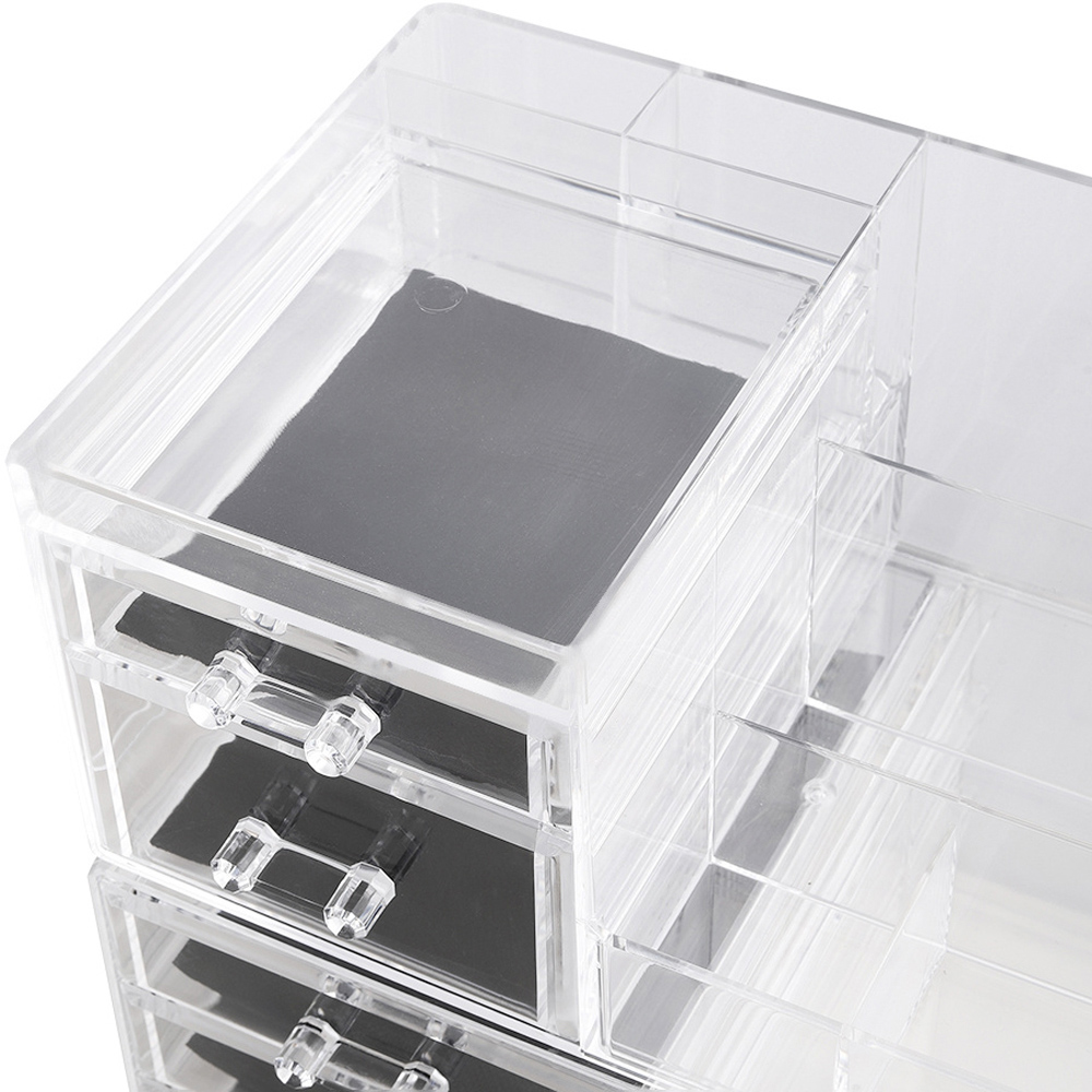 H&O Direct Transparent Makeup Organiser with Drawer Image 3