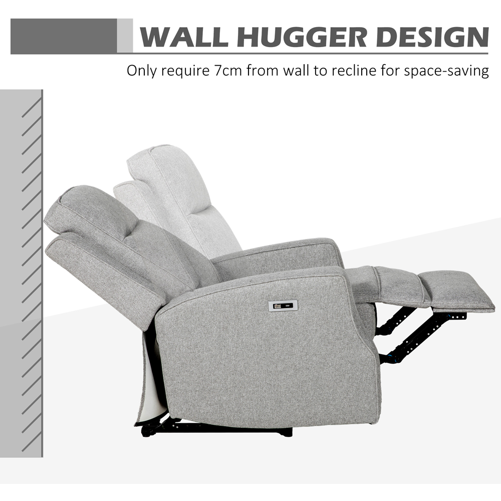 HOMCOM Grey Electric Recliner Armchair Image 6