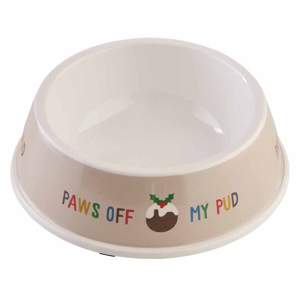 Single Wilko Pet Christmas Pudding Bowl in Assorted styles Image 5