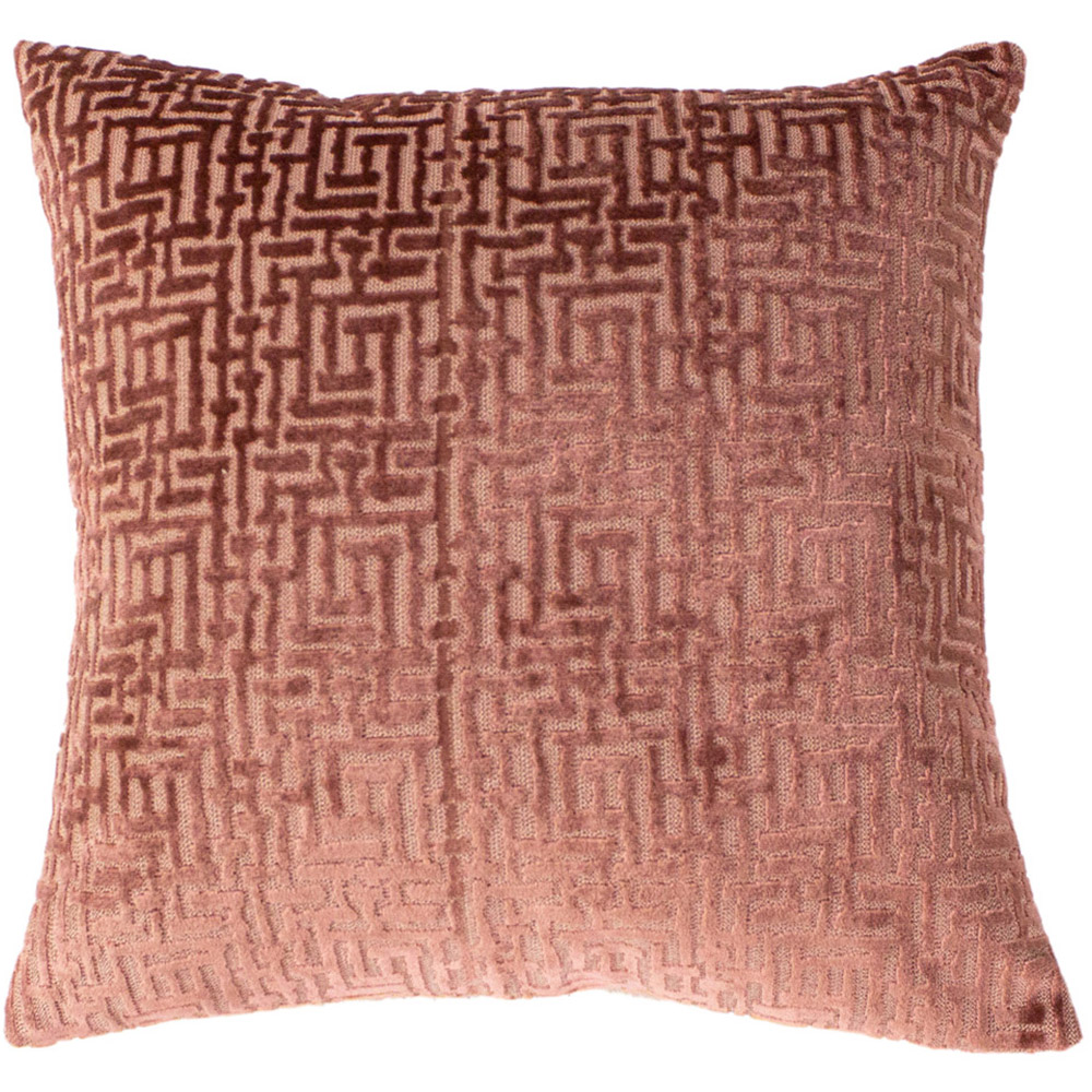 Paoletti Delphi Blush Velvet Jacquard Cushion Image 1