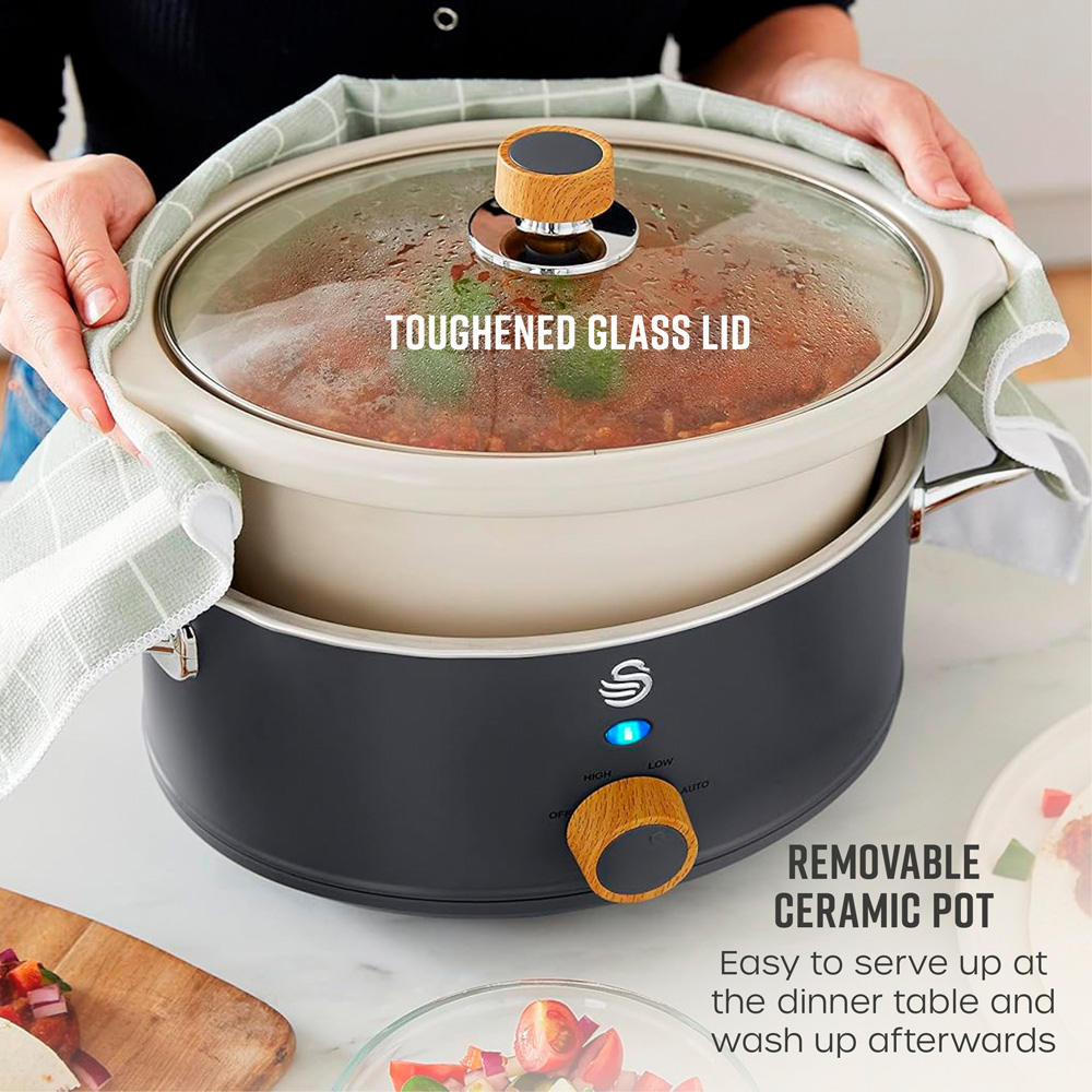 Swan SF17021GRYN Nordic Grey 3.5L Slow Cooker Image 5