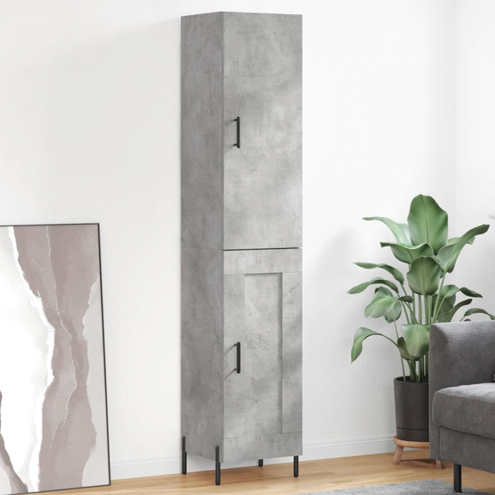 vidaXL 2 Door Concrete Grey Highboard Image 1