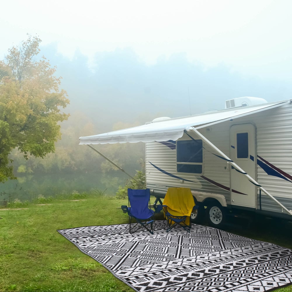 Green Decore Relic Black and White Camping and Picnic Rug 120 x 180cm Image 8