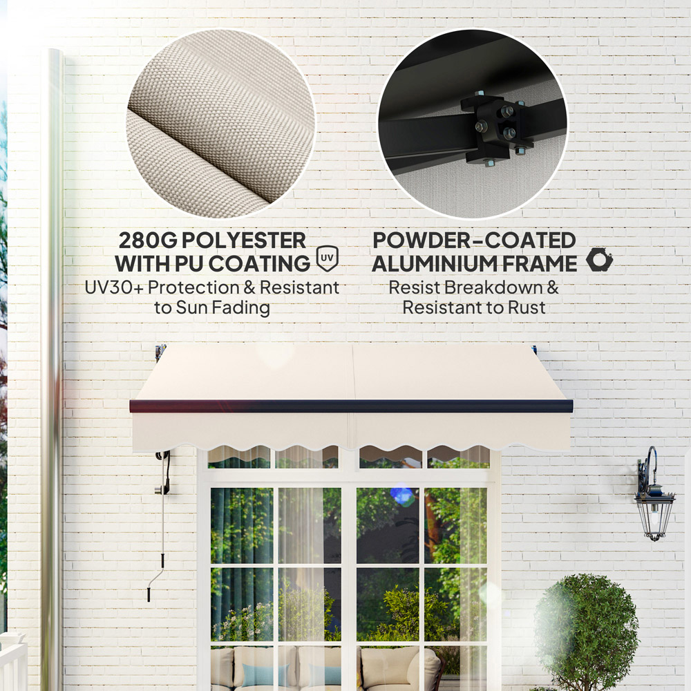 Outsunny 2.5 x 2m Beige Electric Retractable Awning Image 5