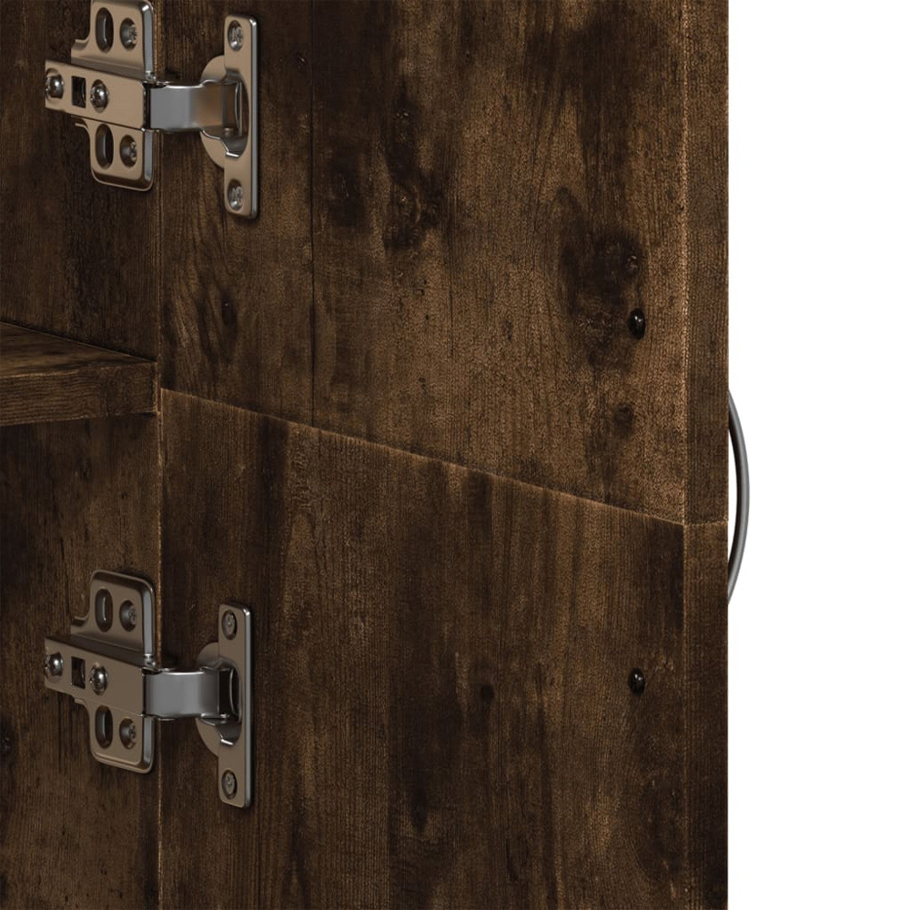 vidaXL 2 Door 4 Compartment Smoked Oak Tall File Cabinet Image 7