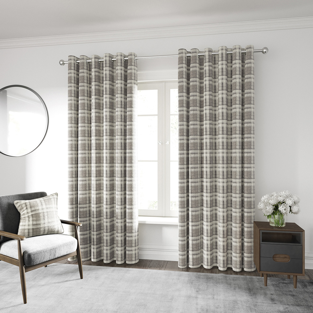 Helena Springfield Harriet Woven Lined Mocha Curtains 168 x 137cm Image 4