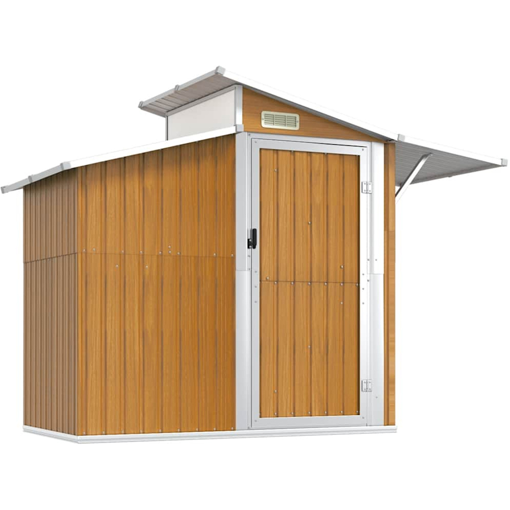 vidaXL 8.9 x 4.3ft Brown Galvanised Steel Garden Shed Image 1