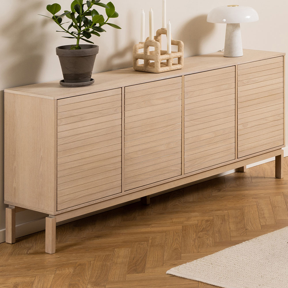 Florence Linley 4 Door White Oak Sideboard Image 1