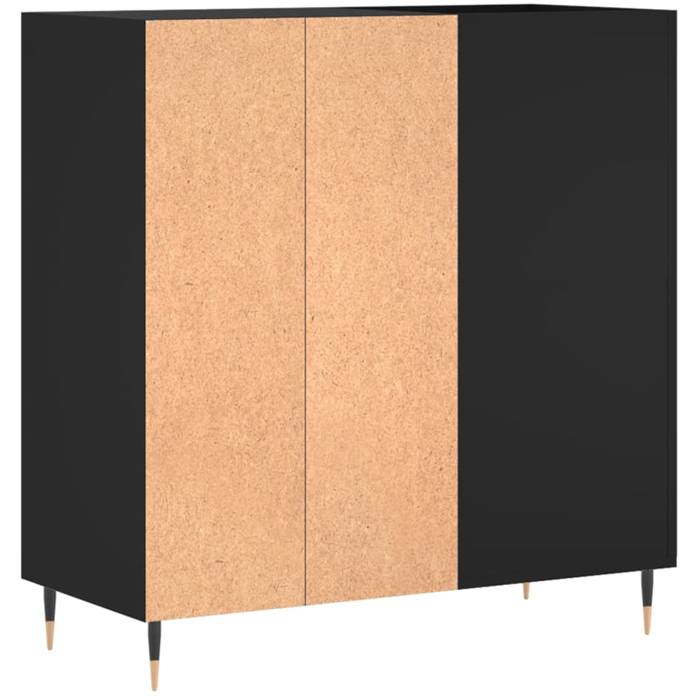 vidaXL 3 Shelf Black Square Record Cabinet Image 6
