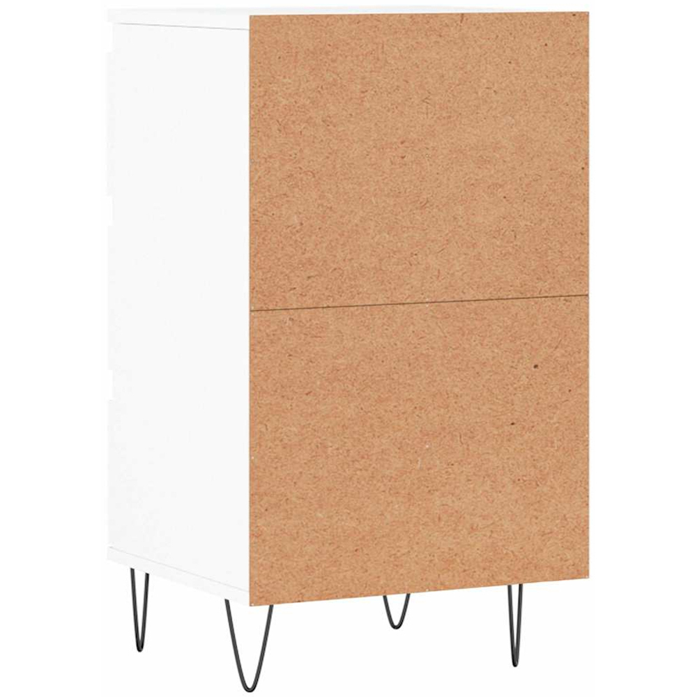 vidaXL 3 Drawer White Sideboard with Metal Legs Image 8