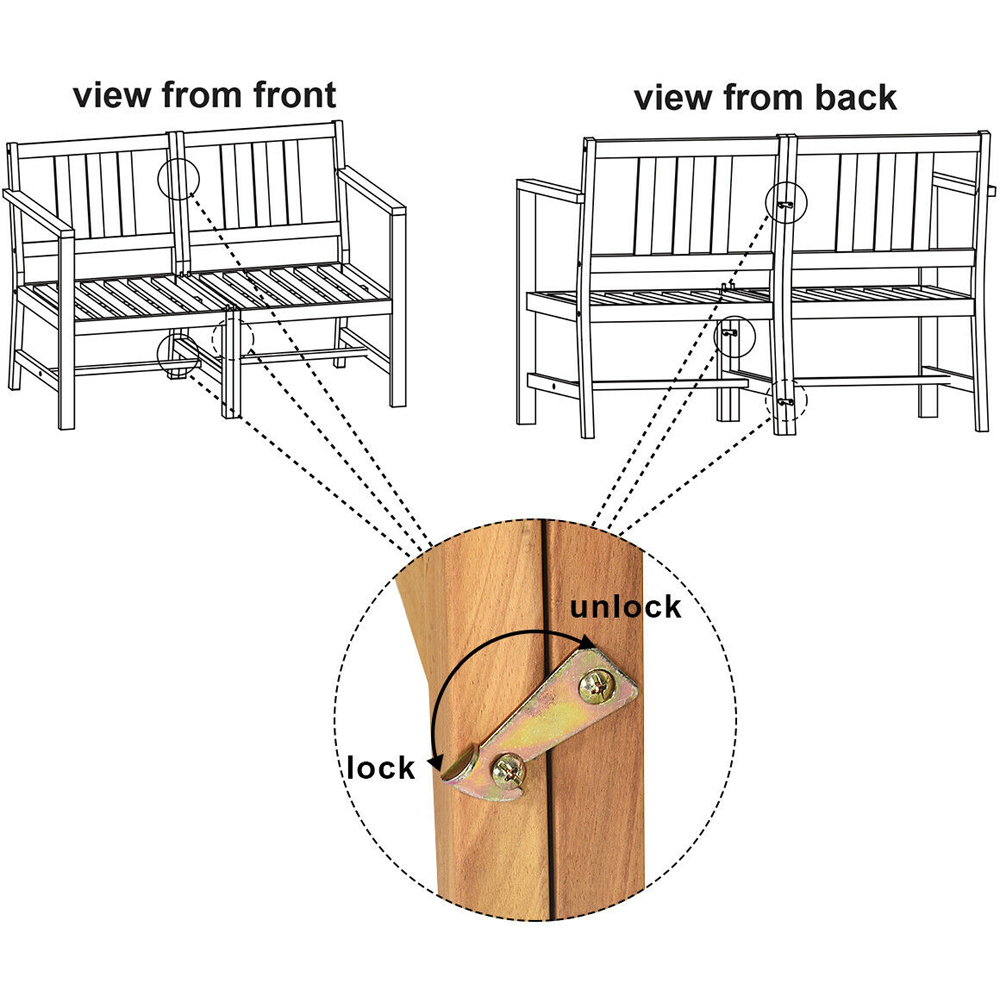 Costway 2 Seater Garden Lounge Set Image 8