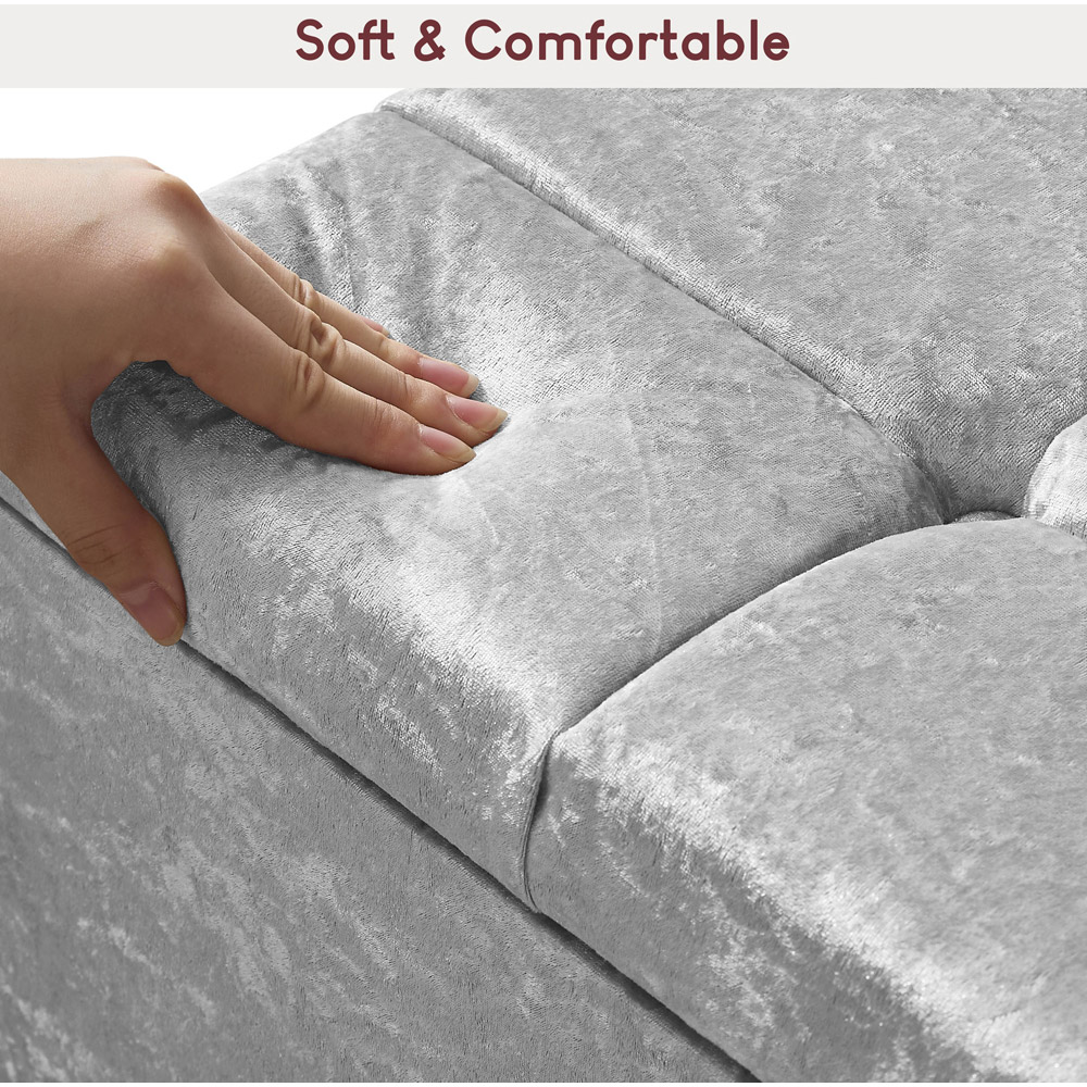 Vida Designs Valencia Silver Crushed Velvet Storage Ottoman Image 4