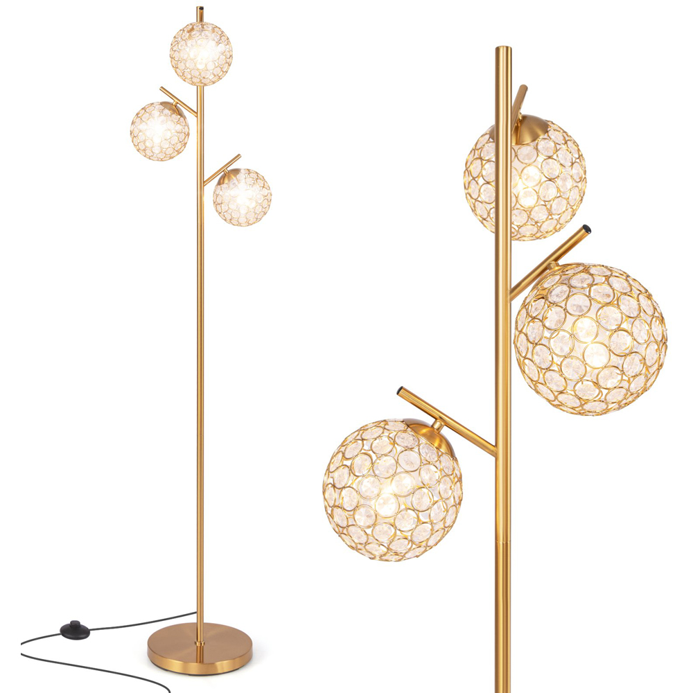 Costway Golden 3 Globe Acrylic Floor Lamp Image 3