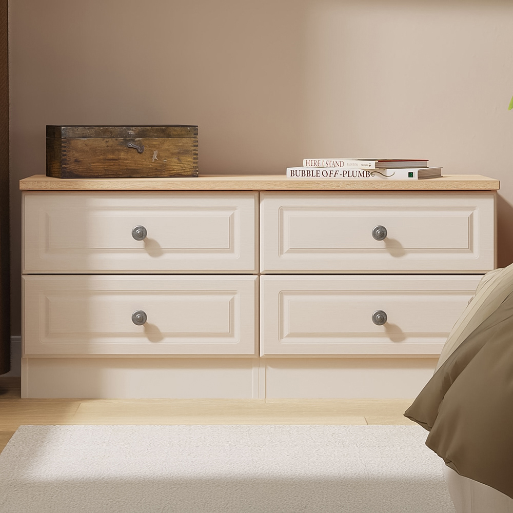 Crowndale Norfolk 4 Drawer Kashmir Ash and Bardolino Oak Bed Box Ready Assembled Image 1