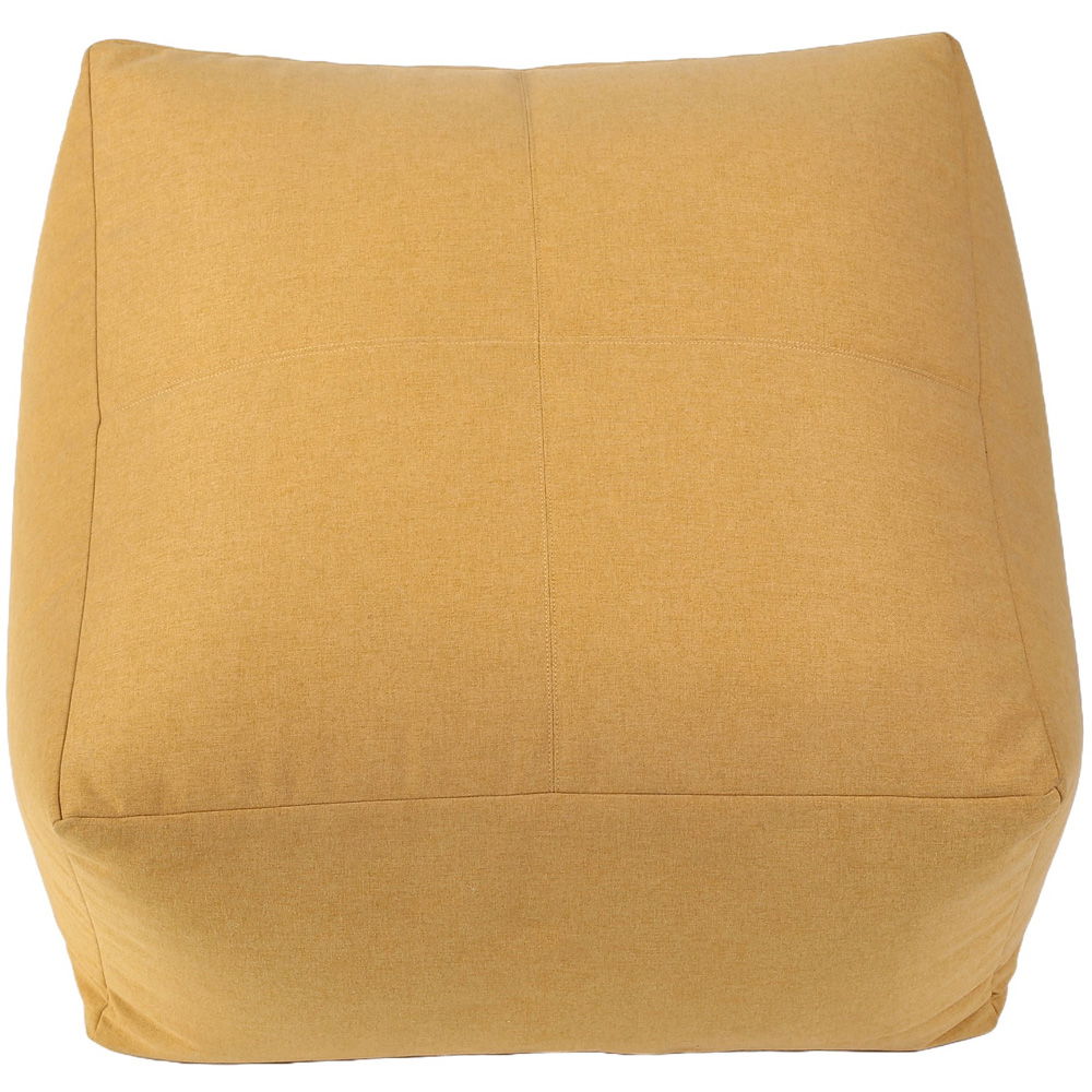 Kaikoo Ochre Brushed Fabric Square Slab Bean Bag with Top Quilting Image 2