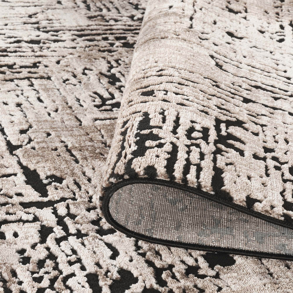 Desire Rugs Belgravia Metallic Sheen Modern Illusion Design Mocha Rug 120 x 170cm Image 4