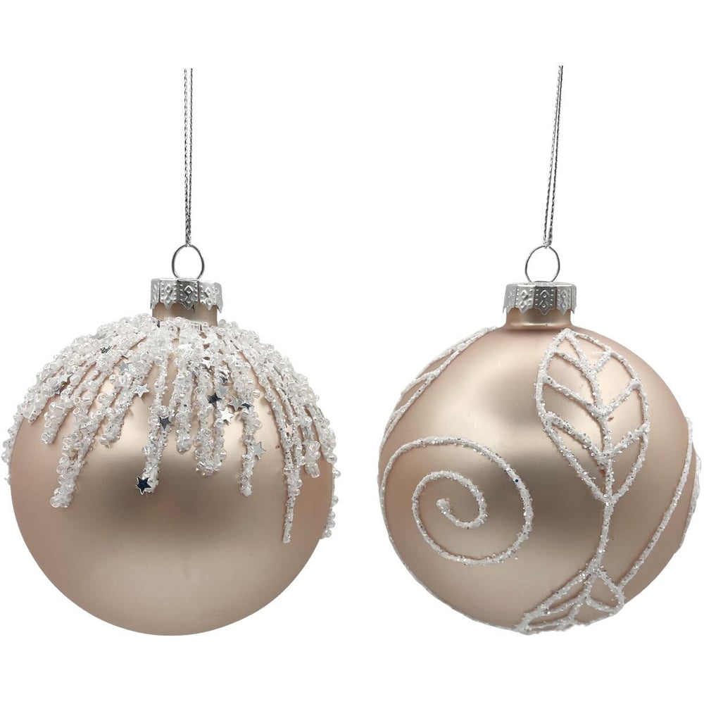 Matte Blush Glitter Bauble - Pink Image