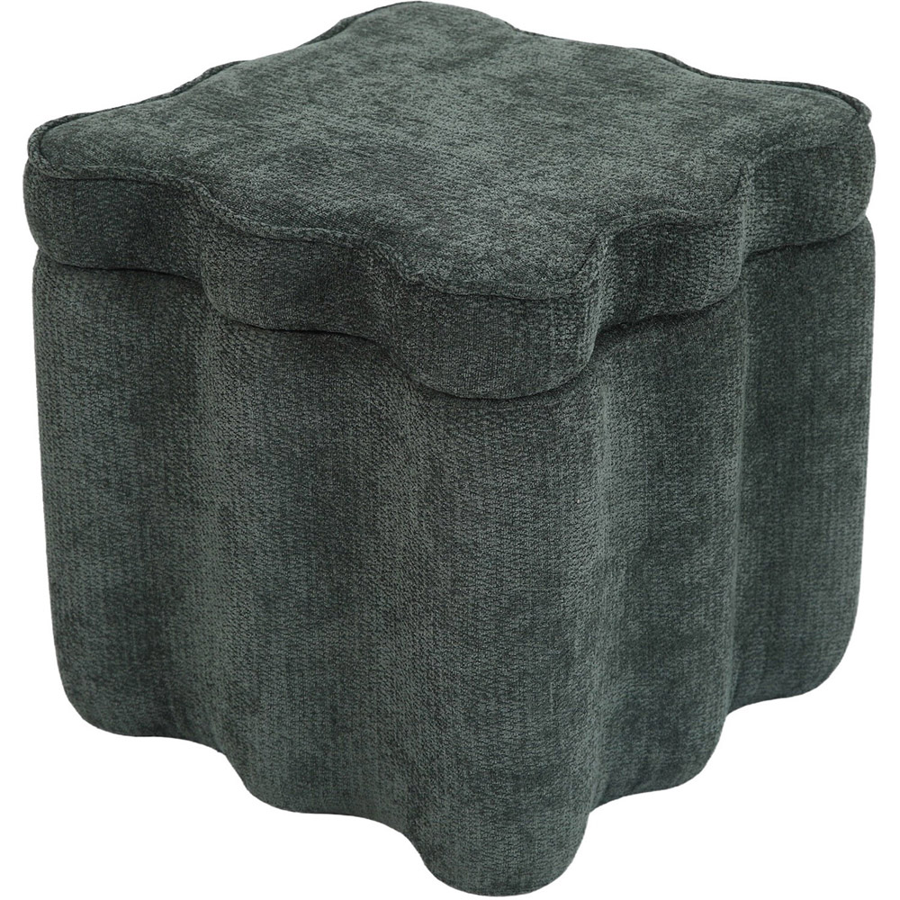 Wavy Storage Ottoman Green Image 3