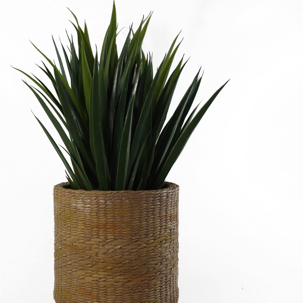 Leaf Rattan Effect Fibreglass Composite Indoor Planter with Legs 54 x 30cm Image 7