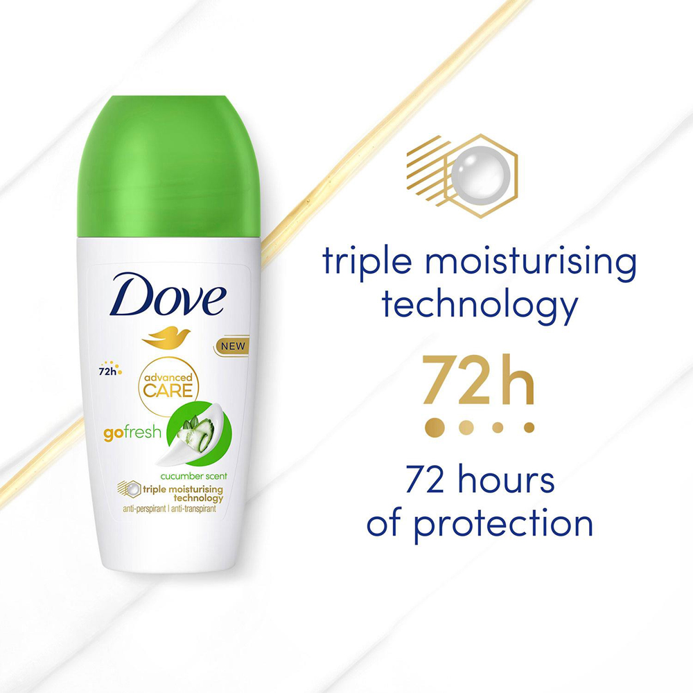 Dove Go Fresh Cucumber Women Anti-Perspirant Roll on Deo 50ml 12 Pack Image 8