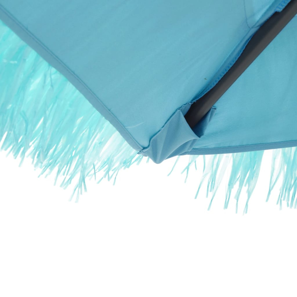vidaXL Blue Straw Top Garden Parasol with Steel Pole 3.8m Image 6