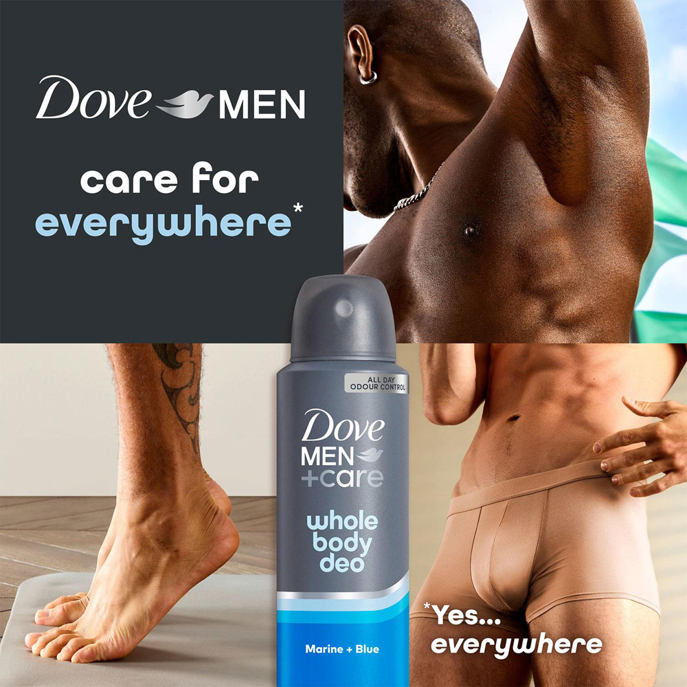 Dove Men+Care Whole Body Marine and Blue Cypress 72H Odour Deodorant Spray 150ml 6 Pack Image 6