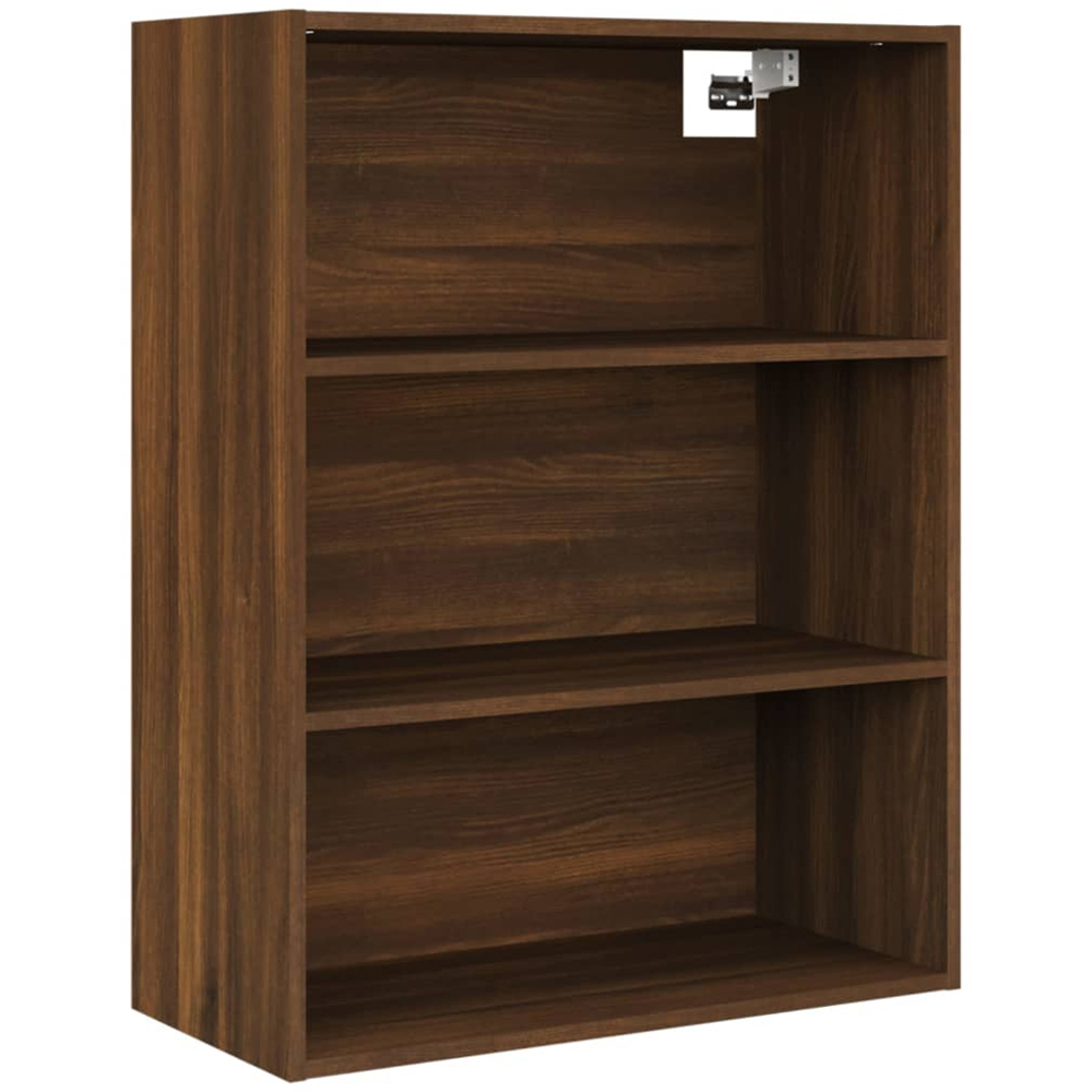 vidaXL 3 Shelf Brown Oak Hanging Wall Cabinet Image 2