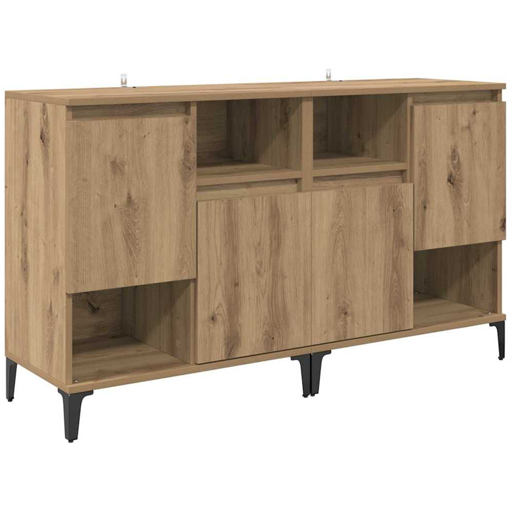 vidaXL 2 Door 2 Shelf Artisan Oak Compact Sideboard Set of 2 Image 5