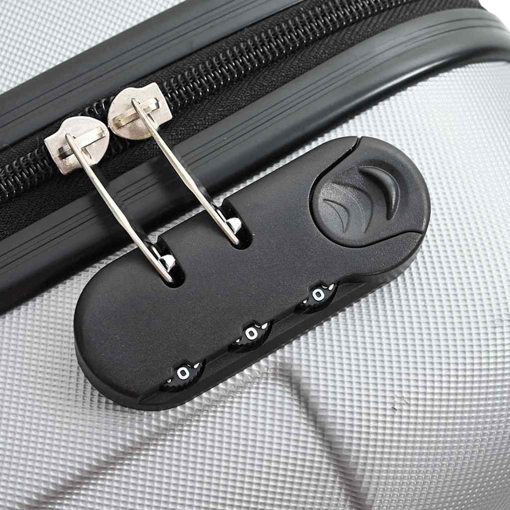 vidaXL Set of 3 Silver ABS Suitcases with Wheels Image 7