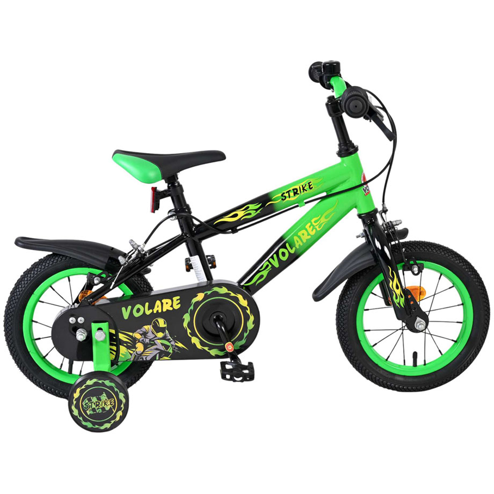Volare Strike Kids 12 inch Green and Black Bike with Stabilisers Image 5