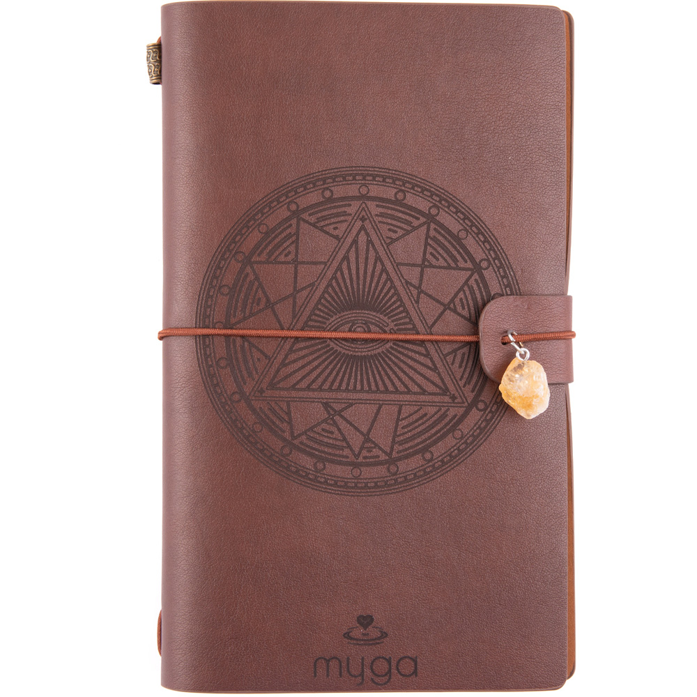 Myga Red Brown Tarot Eye Pattern Crystal Notebook Image 1