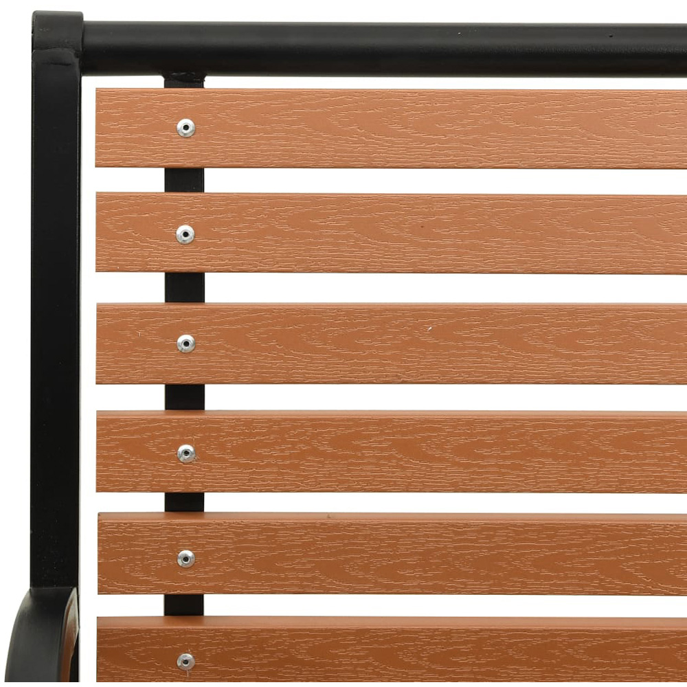 vidaXL 2 Seater Black Steel Frame and Brown WPC Slats Garden Bench Image 5
