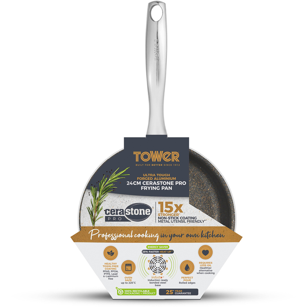 Tower 24cm Grey Forged Aluminium Non-Stick Frying Pan Image 3