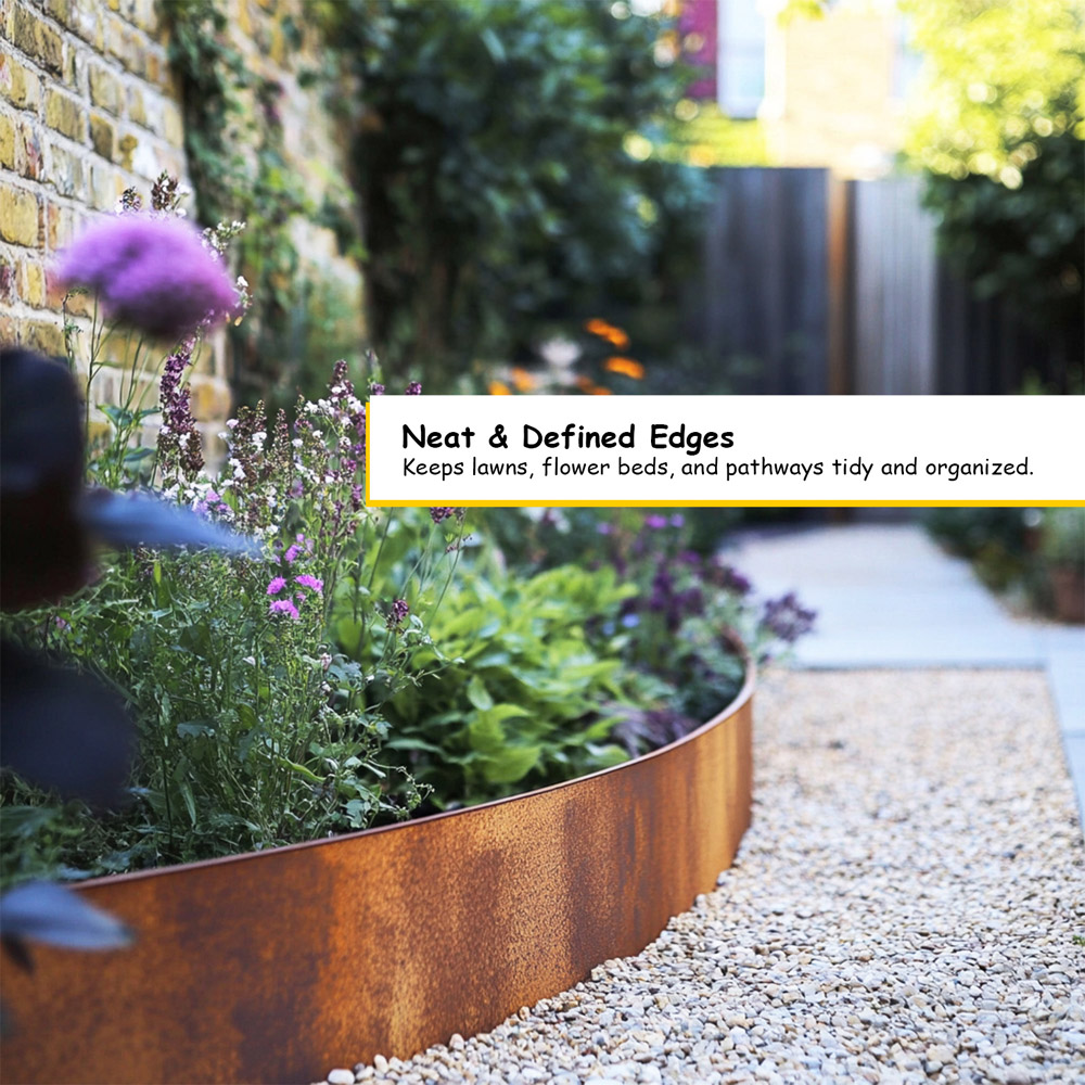 Nicoman Pre Rust Corten Metal Lawn Edging Garden Border Roll 5m Image 7