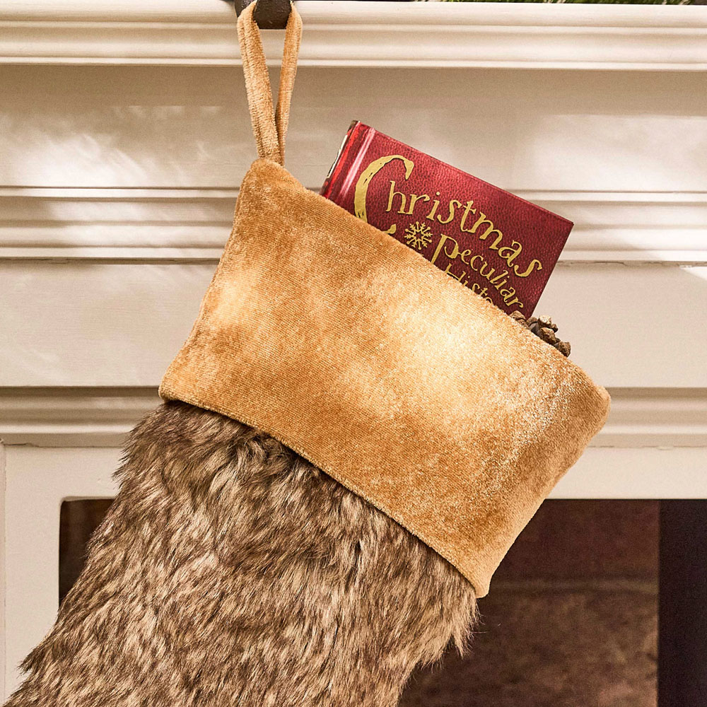 Dibor Beresford Light Brown Faux Fur Stocking Image 3