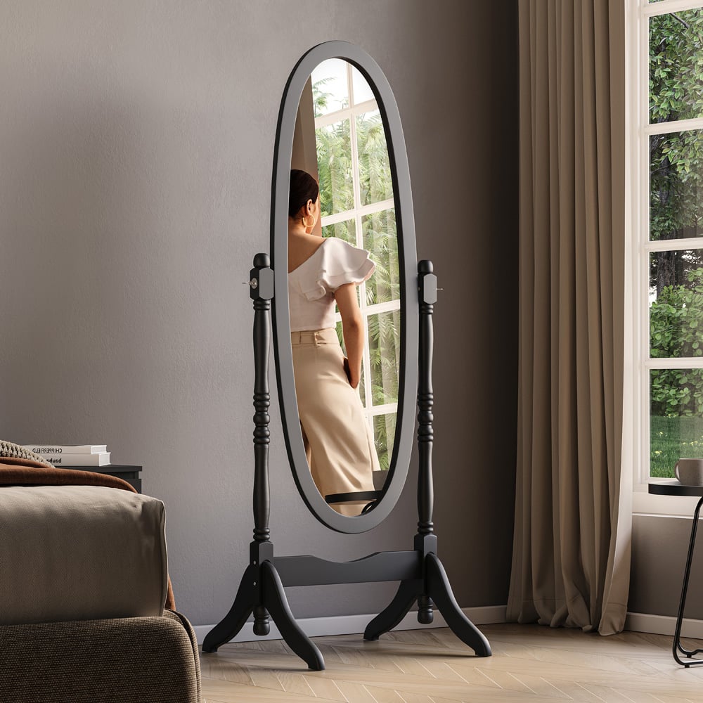 Vida Designs Nishano Black Cheval Mirror Image 2