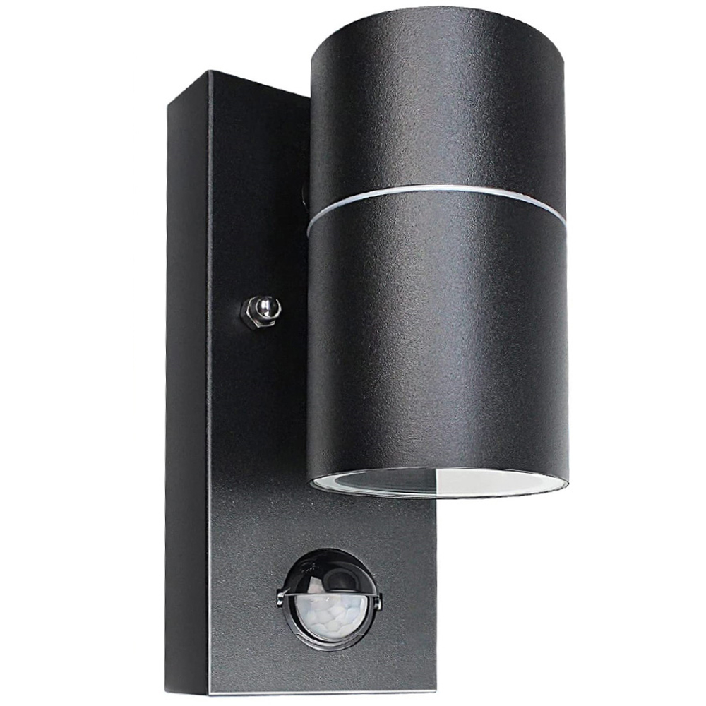 ExtraStar Black Stainless Steel Wall Downlight with Motion Sensor Image 1