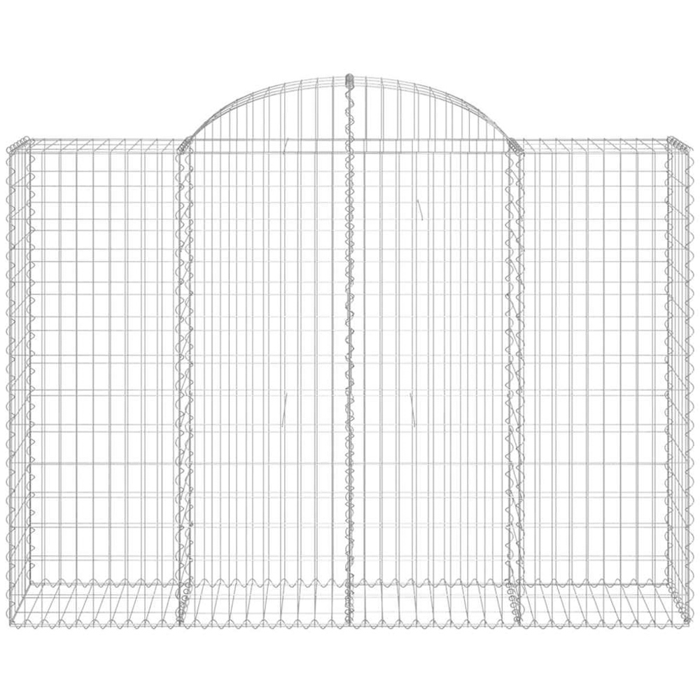 vidaXL Silver Galvanised Iron Arched Gabion Basket 200 x 50 x 140/160cm 5 Pack Image 2