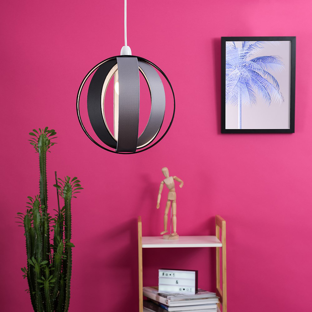 ValueLights J90 Grey Easy Fit Ceiling Light Shade Image 2