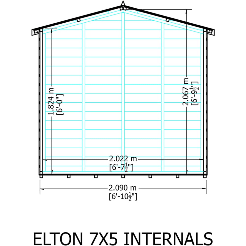 Shire Elton 7 x 5ft Shiplap Apex Summerhouse Image 5