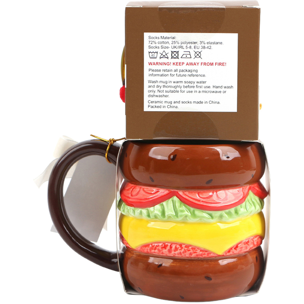 Burger Mug and Socks Gift Set Image 4