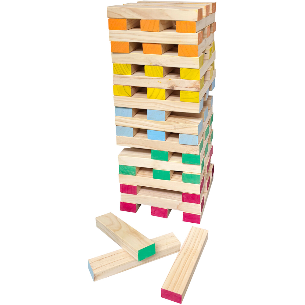 60 Piece Colourful Tumbling Tower Image 3