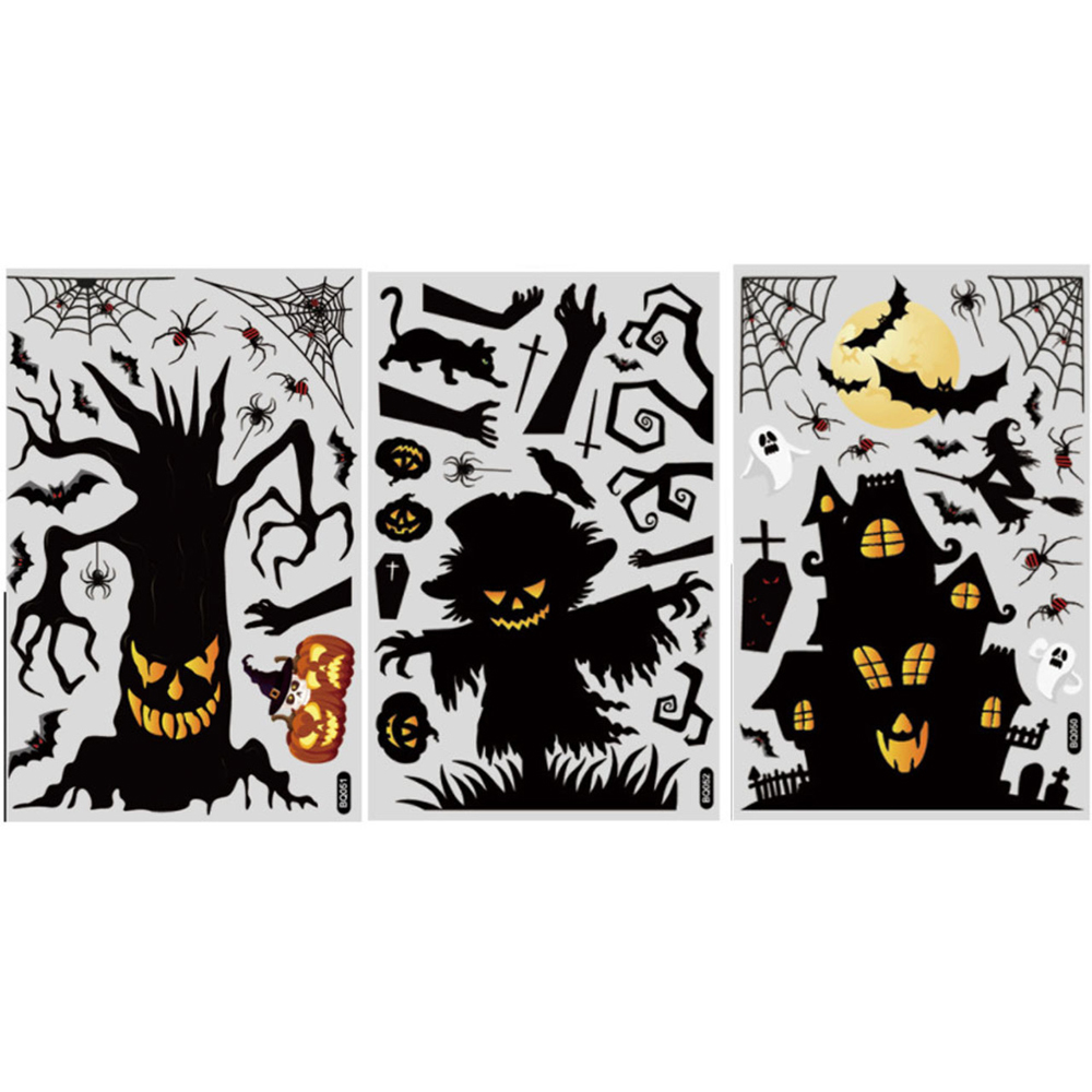 Jaoyeh Halloween Static Horror Wall Stickers 3 Pack Image 1