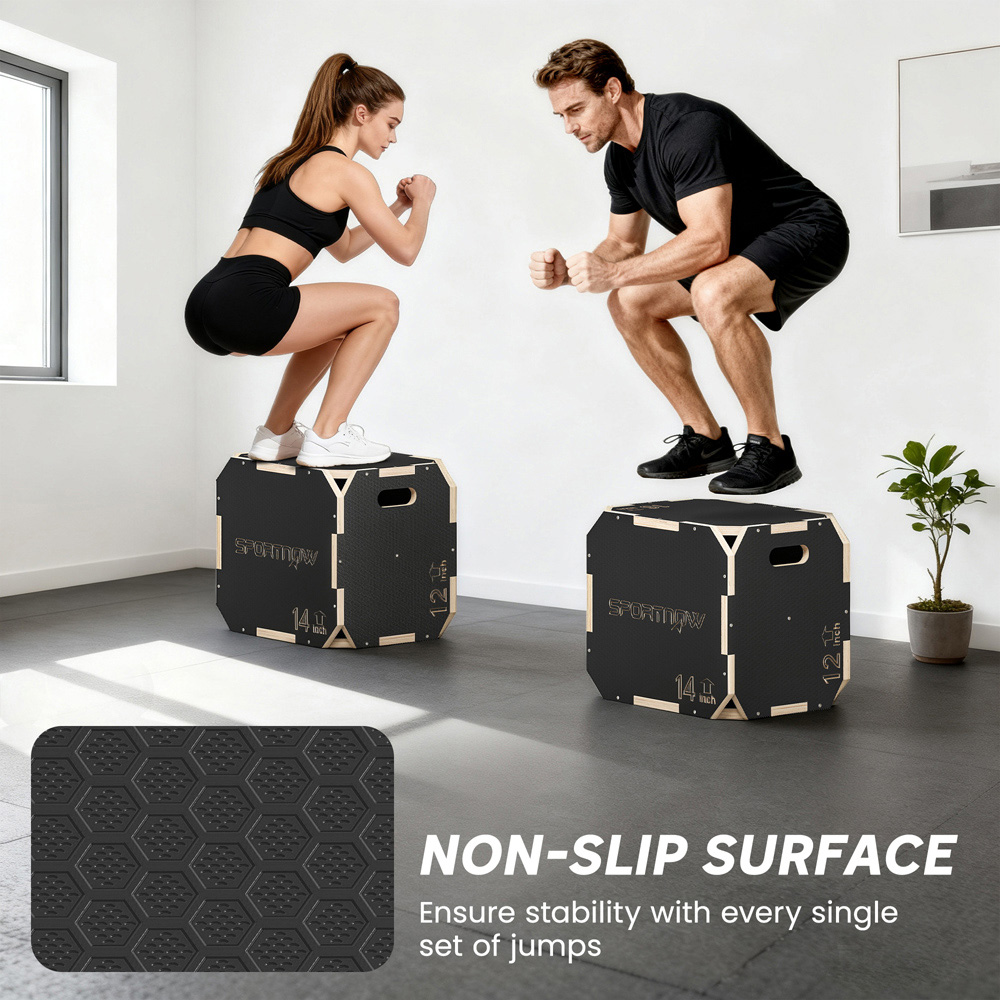 SPORTNOW Non-Slip Corner-free Wooden Plyo Box 31 x 36 x 41cm Image 6
