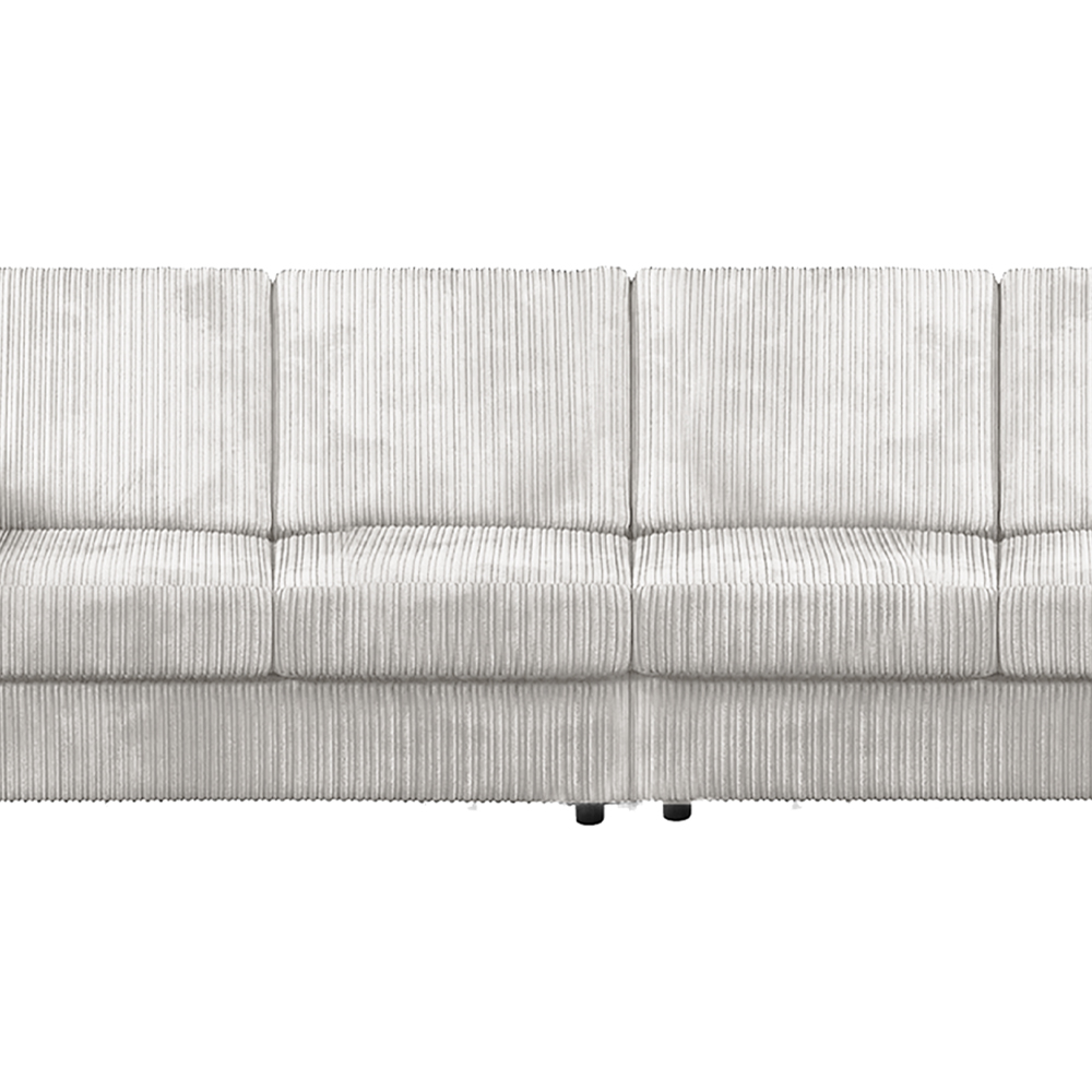 Luxor 4 Seater Silver Jumbo Cord Full Back Sofa Image 4